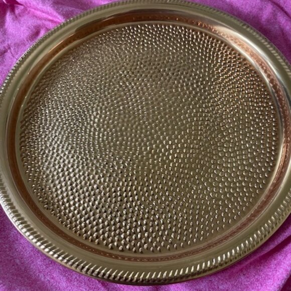 Vintage Coppercraft Guild Hammered Copper Round Tray 12.25" in Diameter - Picture 1 of 9